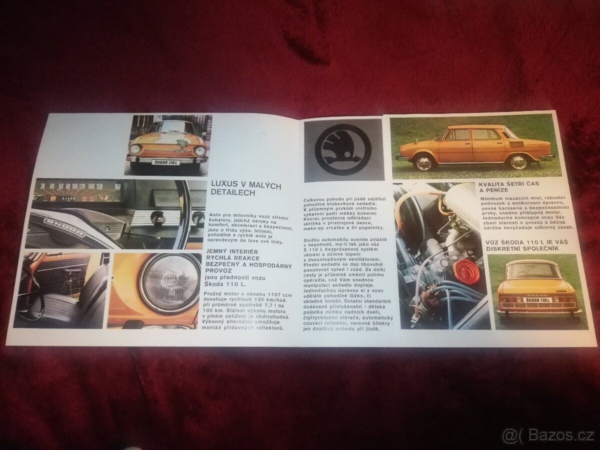 ŠKODA 110L DeLuxe, originál prospekt AZNP Mladá Boleslav, - 2