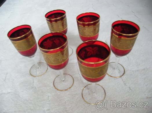 6 ks skleniček - výška 18 cm - 2