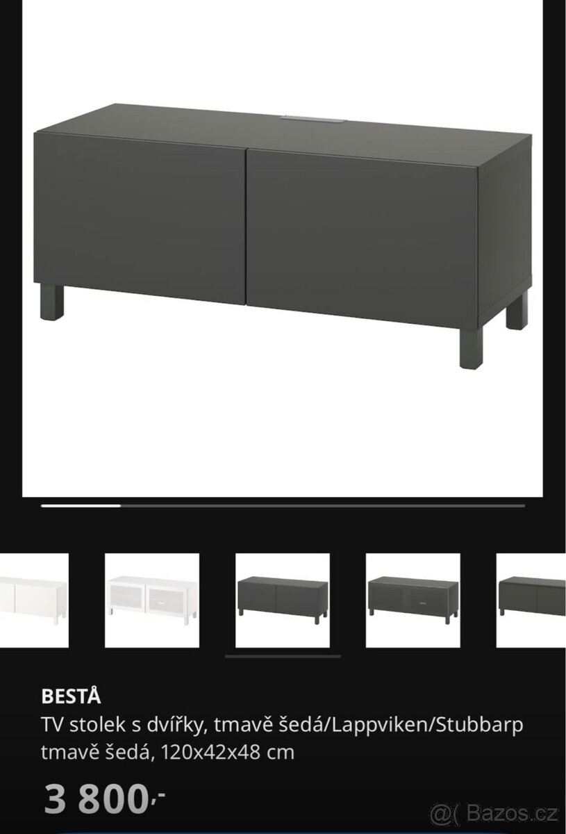 Tv stolek antracit Besta Ikea - 2