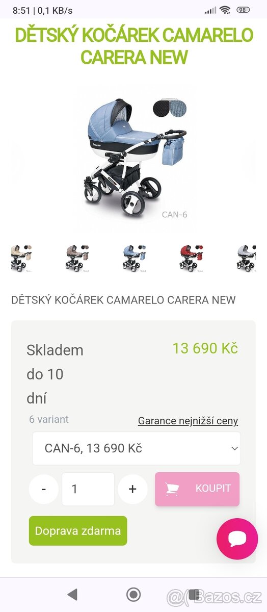 DĚTSKÝ KOČÁREK CAMARELO CARERA NEW - 2
