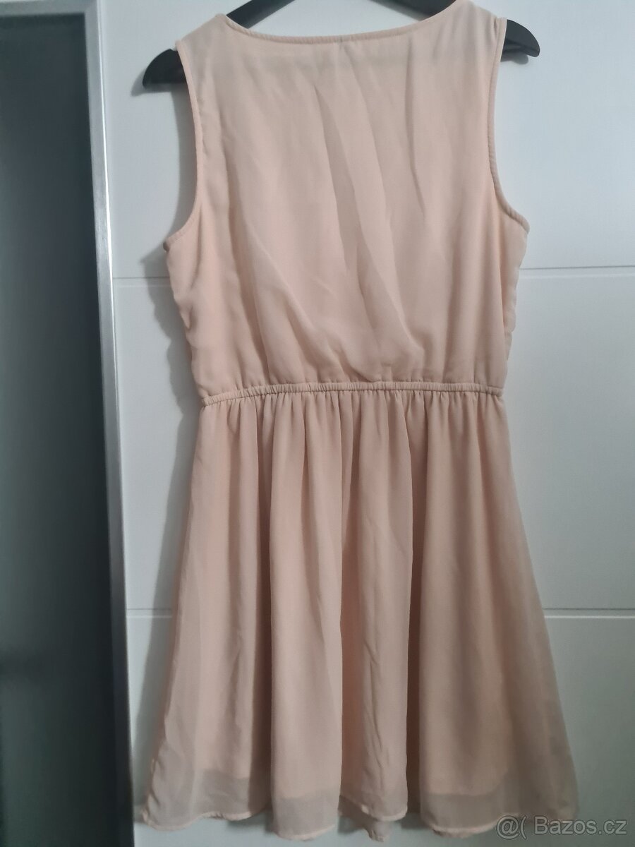 Ruzove plesové společenské šaty Only vel 38,nosene - 2