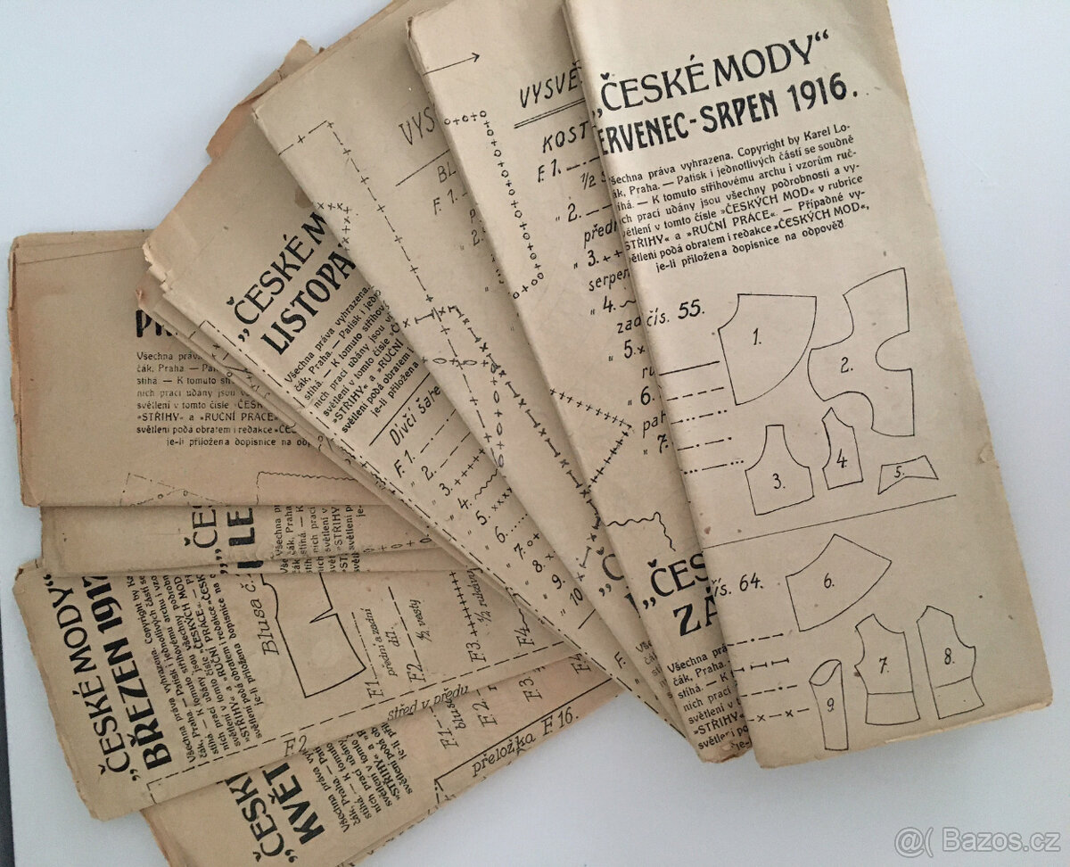 Starožitné papírové střihy a výšivky z roku 1916 až 1917 - 2