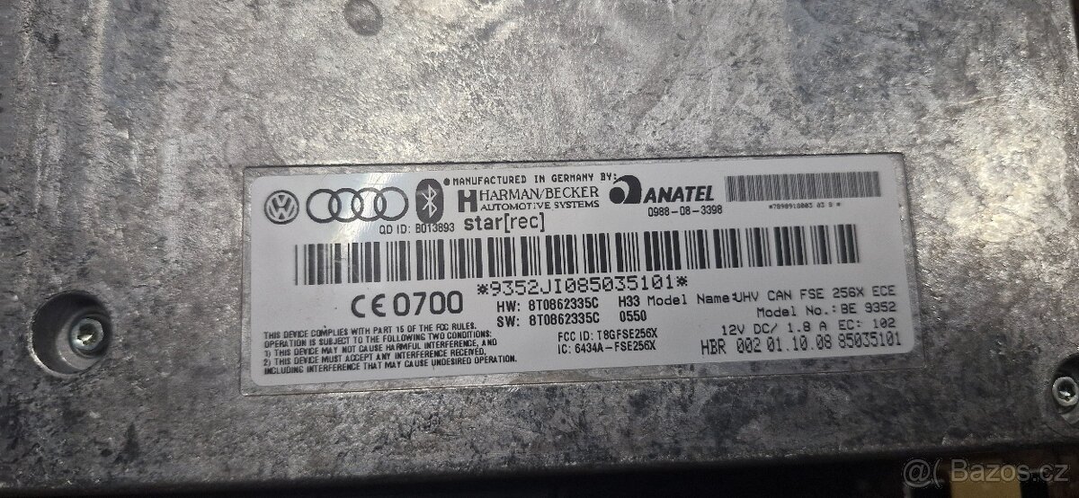 ŘÍDICÍ JEDNOTKA BLUETOOTH 8T0862335C - 2