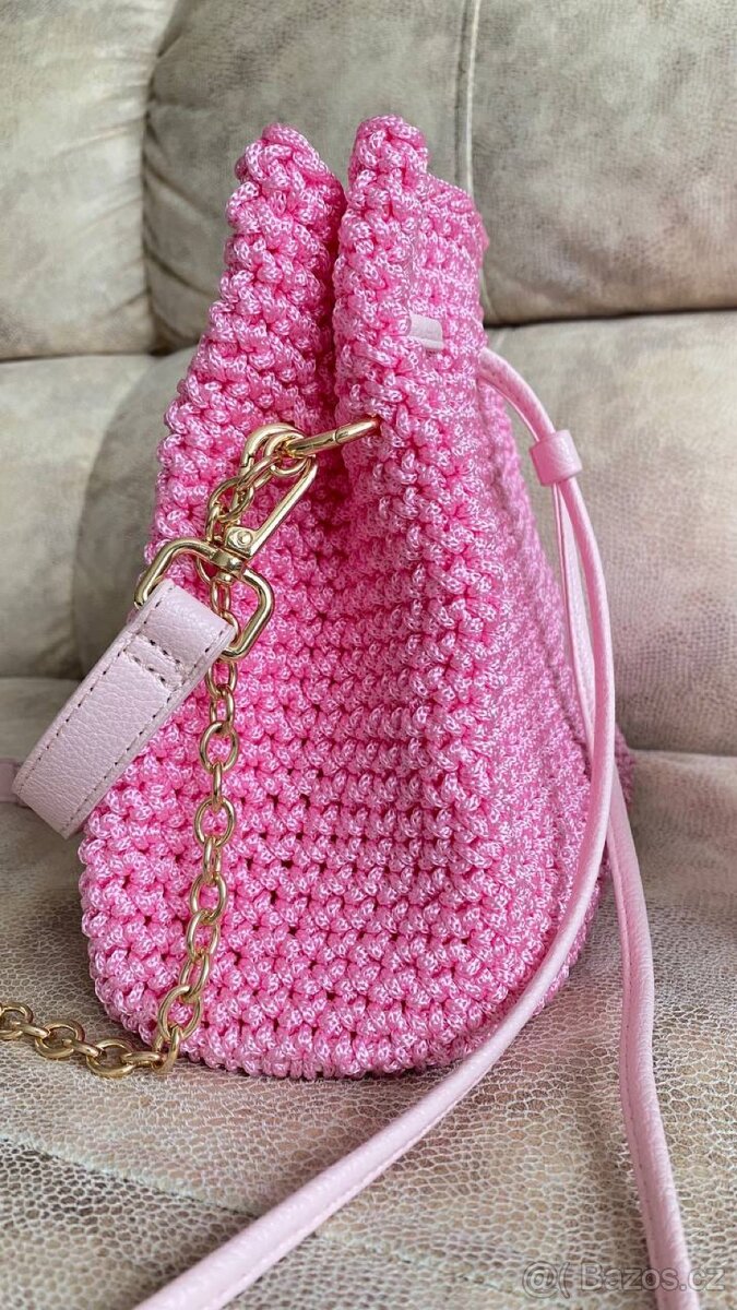 Ručně vyráběná růžová kabelka - 2