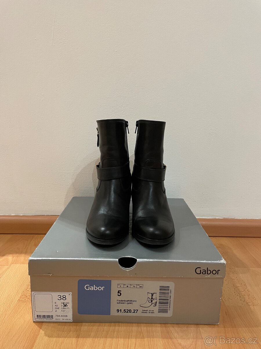 Černé kožené boty Gabor vel. 38 - 2