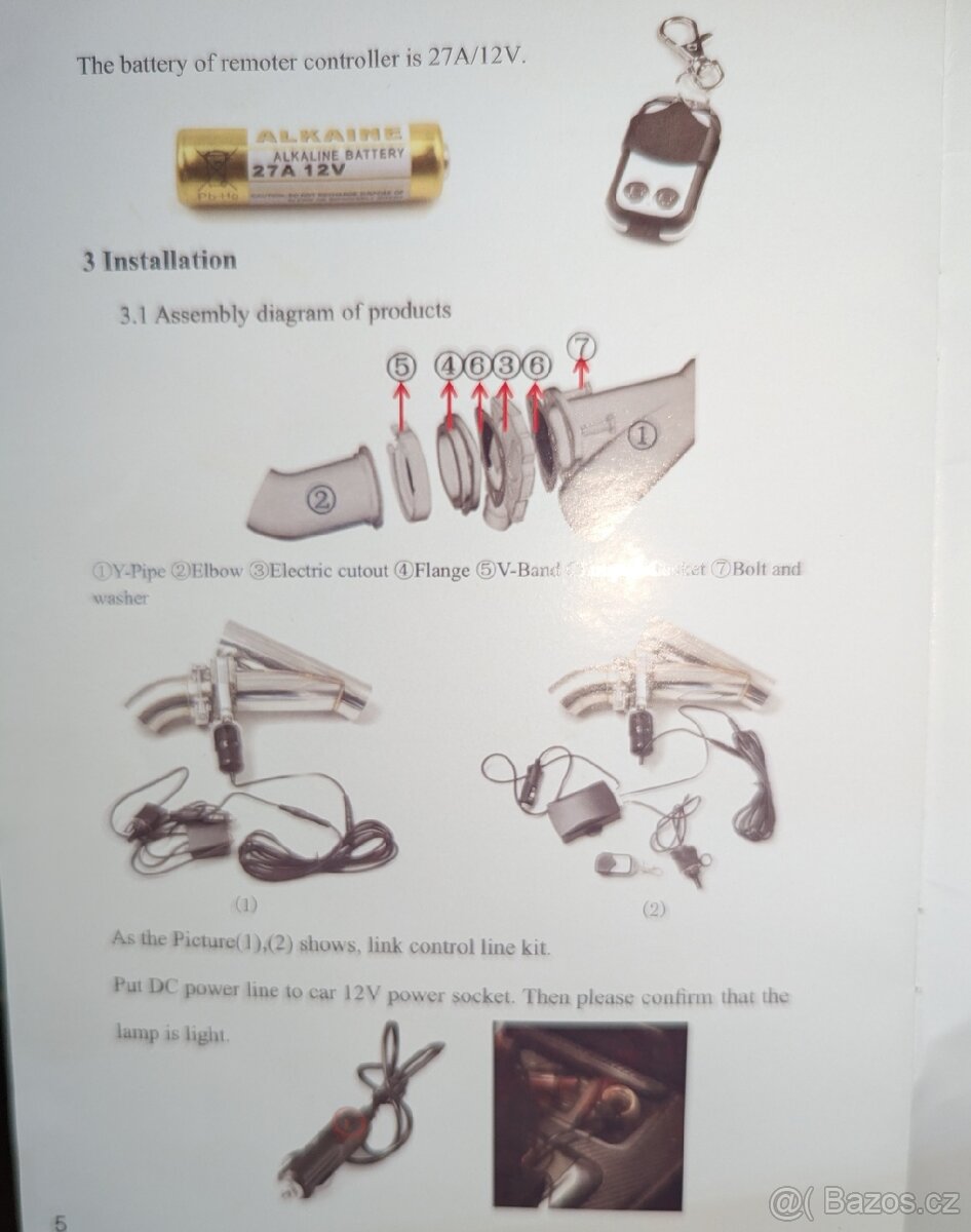 Elektronická výfuková klapka s dálkovým ovládáním
- 2