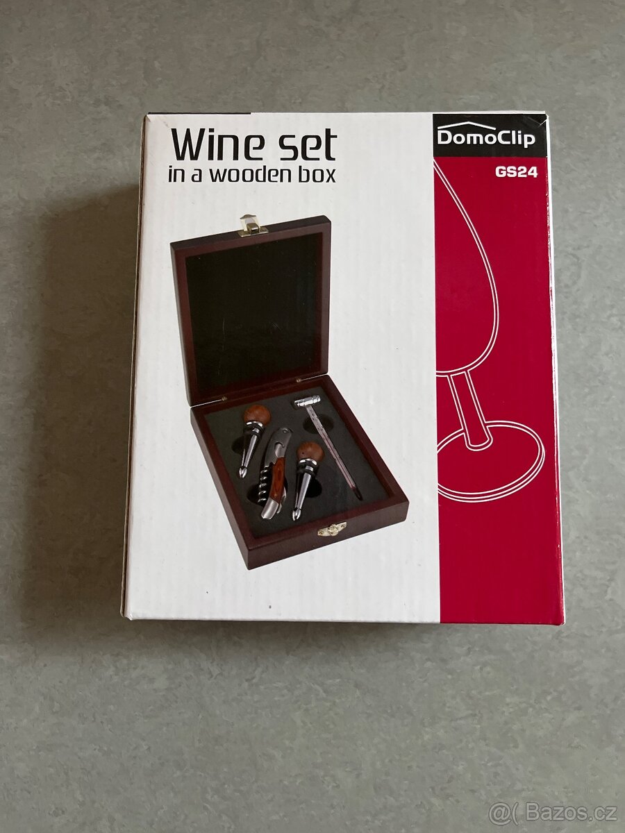 Nový set na víno v dřevěném boxu Domoclip - 2