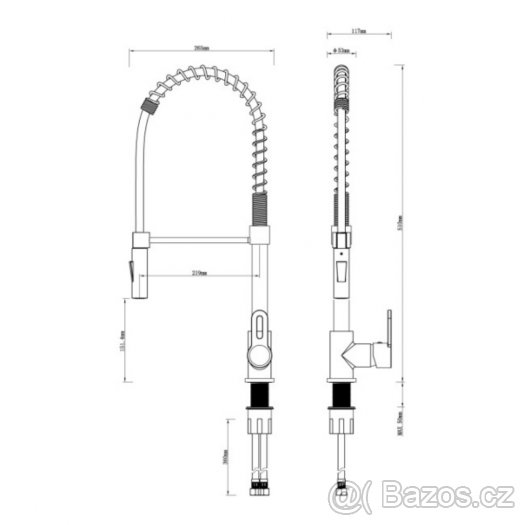 DŘEZOVÁ BATERIE FLINTER ČERNÁ/CHROM - 2
