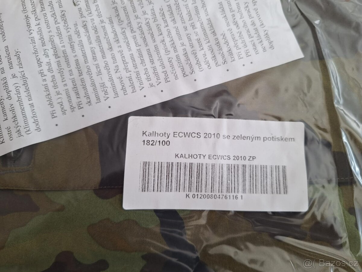 Kalhoty nepromokavé ECWCS vz. 95, modernizované - 2