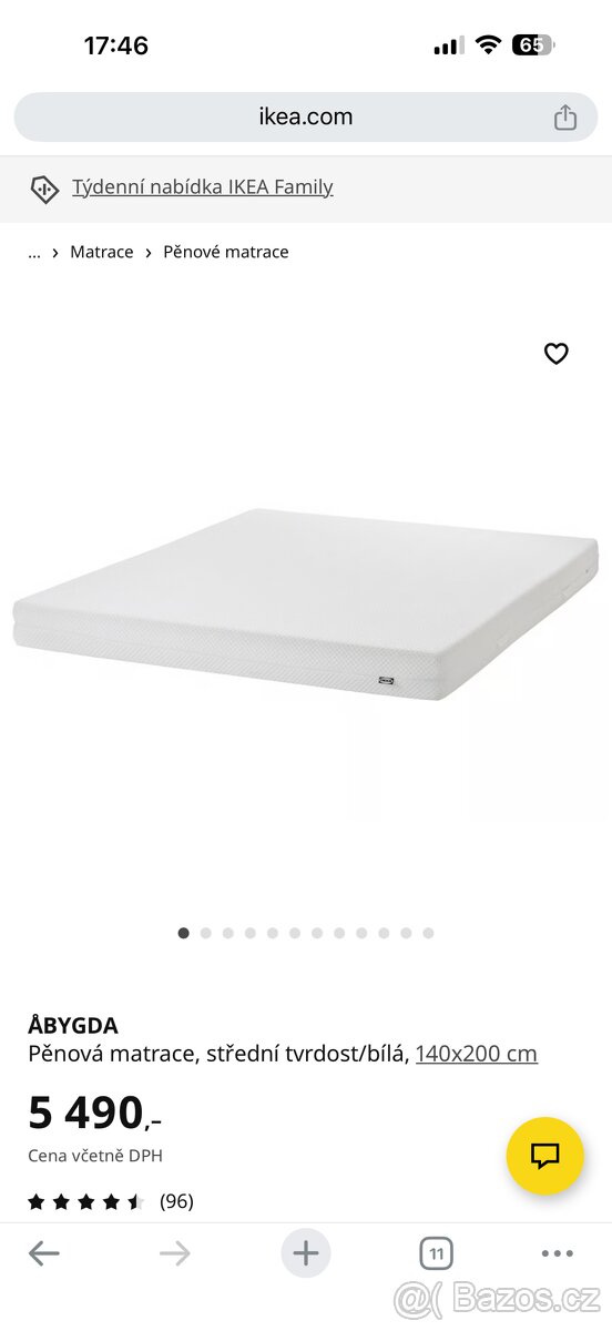 Postel Ikea - rošt, matrace - 2