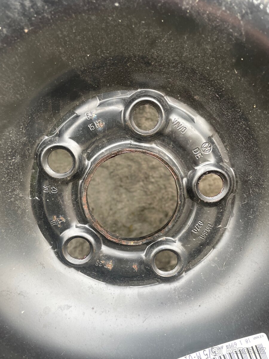 15” 5x112, plechový disk Škoda, volkswagen, seat, audi - 2