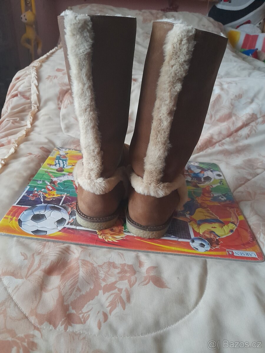 Kožené boty s beránkem č. 36 - 2