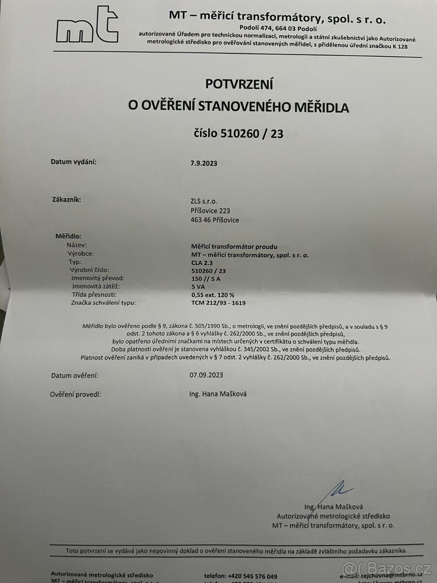 Měřící trafa - 2