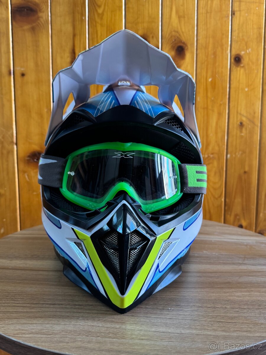 Motokrosová helma Zed+brýle - 2