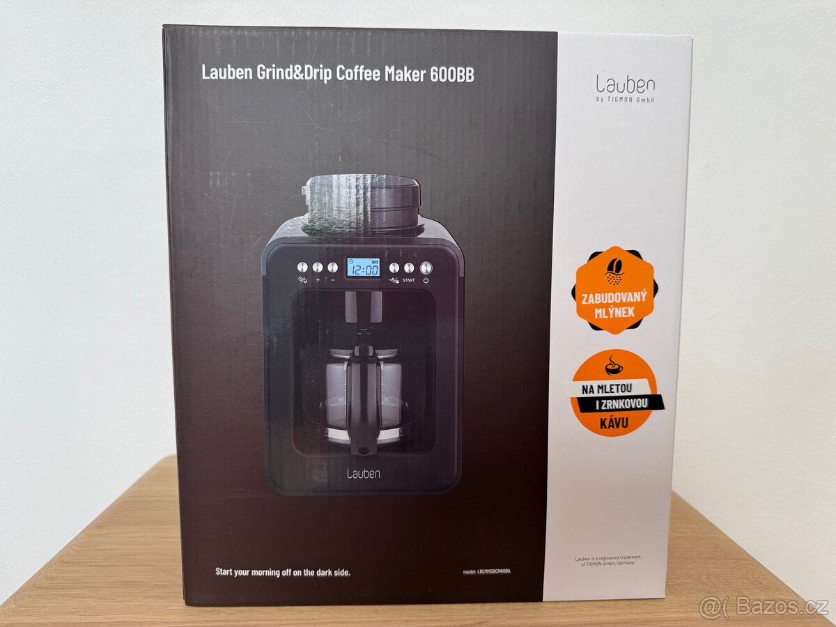 Lauben nový kávovar s mlýnkem 600BB černý - 2