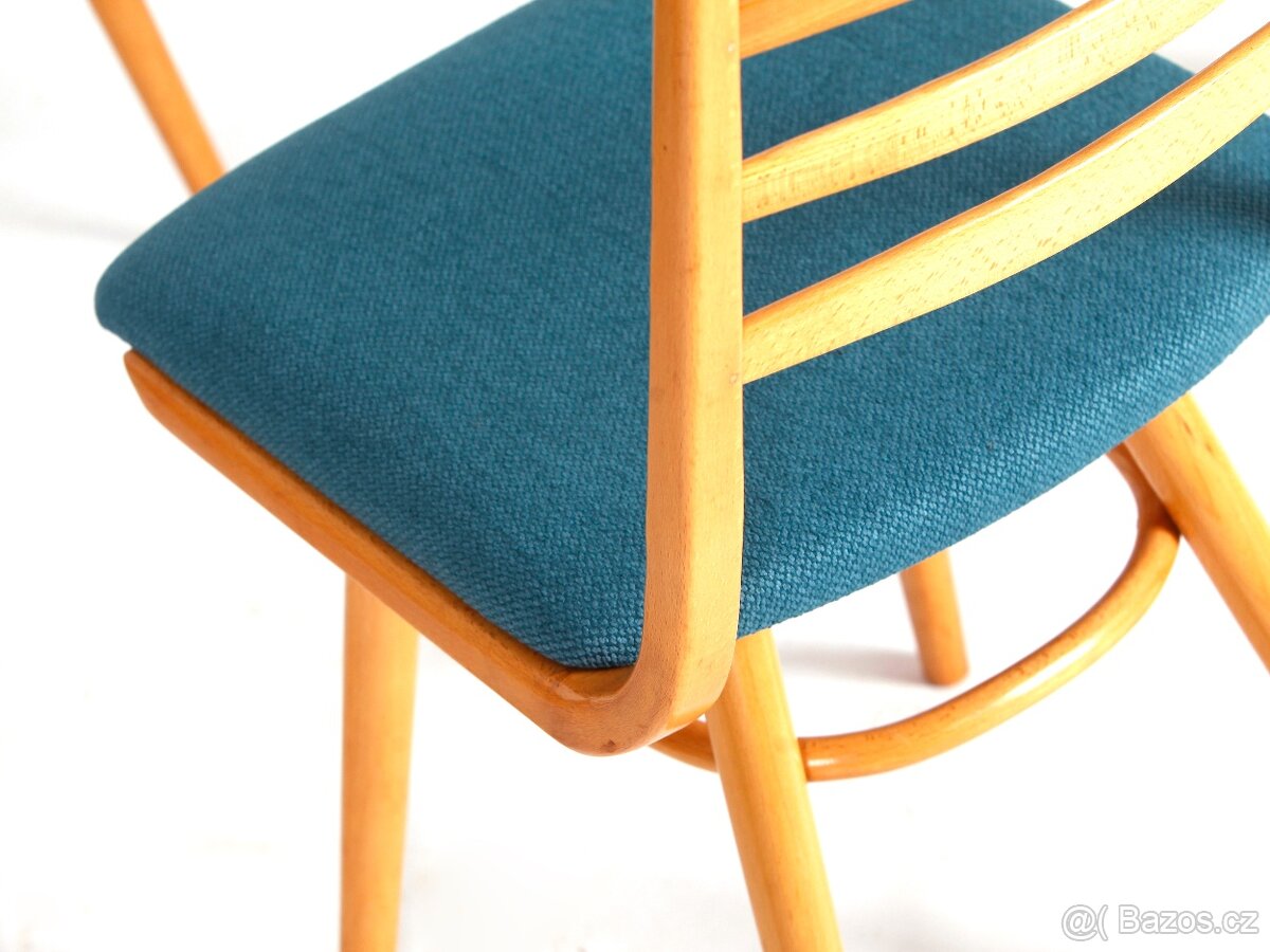 Designové jídelní retro židle TON, 4 kusy. - 2