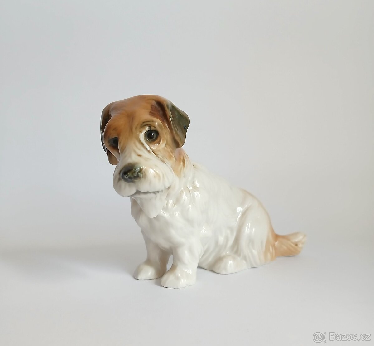 Starožitná porcelánová figura pejska - ENS - Německo - 2