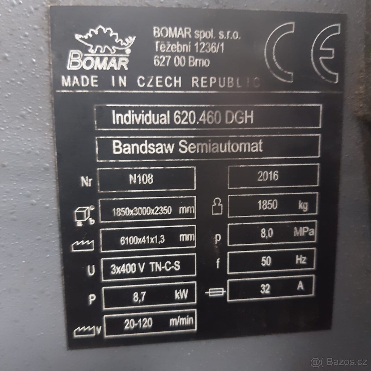 Pásová pila BOMAR Individual 620.460 DGH - 2