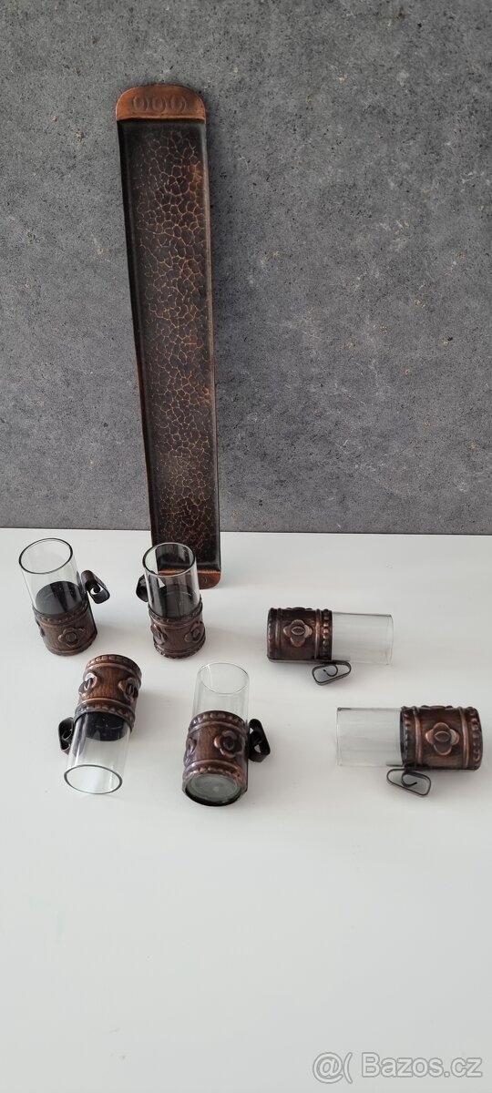 RETRO 2x sada sklenic + váza - 2