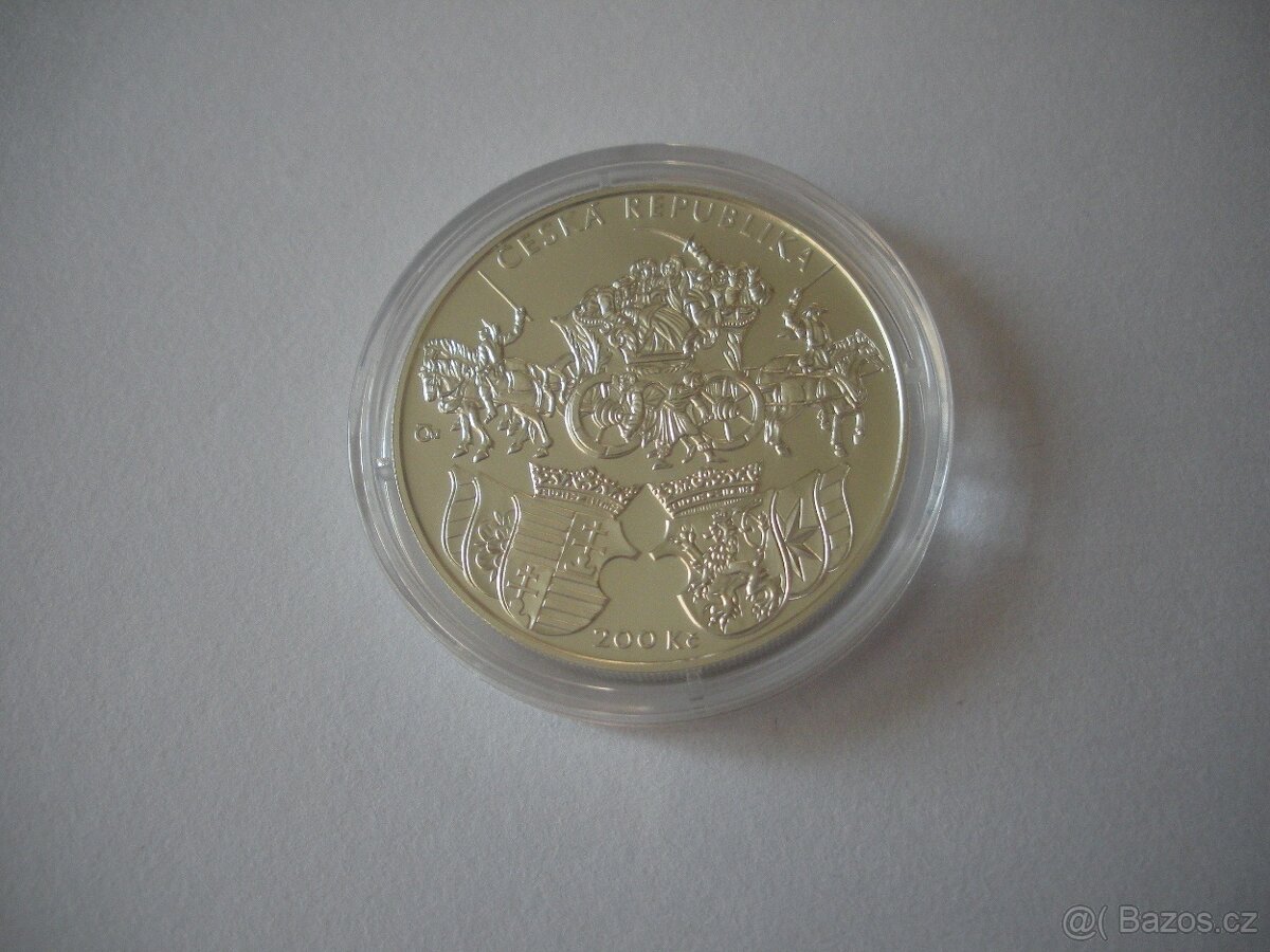 Stříbrná mince 200 Kč 2018 Vydání Klaudyánovy mapy - 2