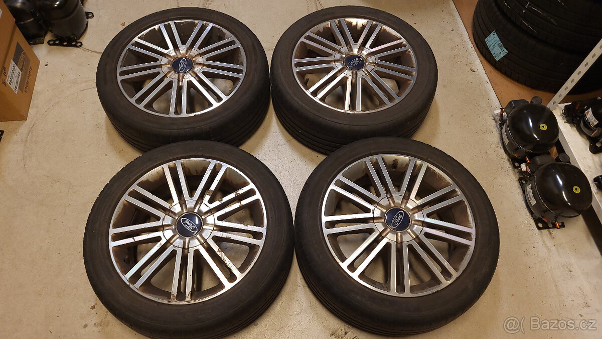Krásná leštěná orig. letní ALU kola Ford 17" 5x108 - 2