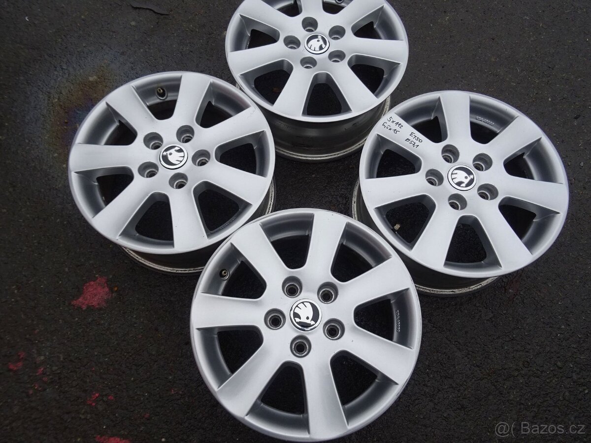 Alu disky Škoda, 15", 5x112, ET 50, šířka 6,5J - 2