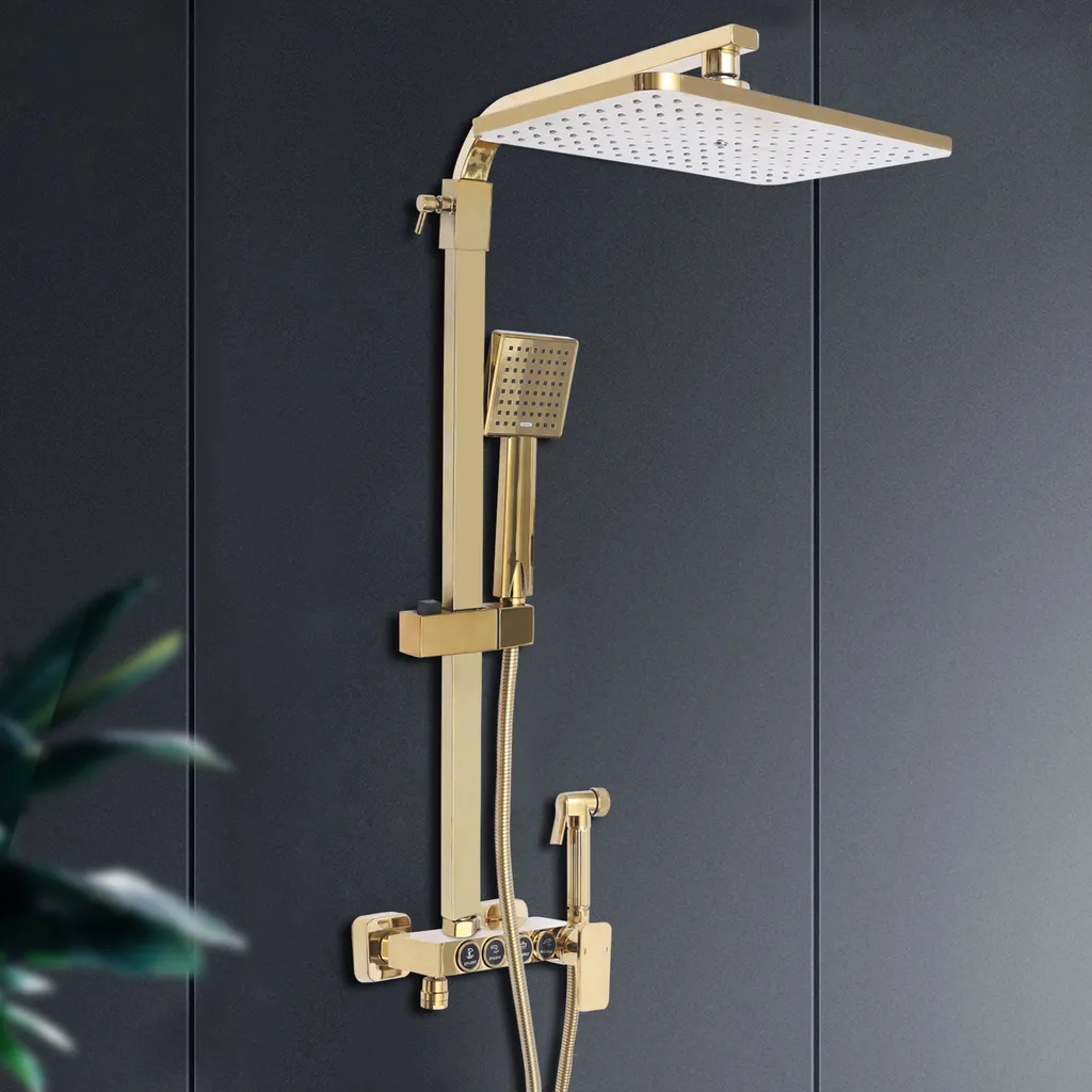 Nový sprchový set. Barva zlatá.9”9” - 2