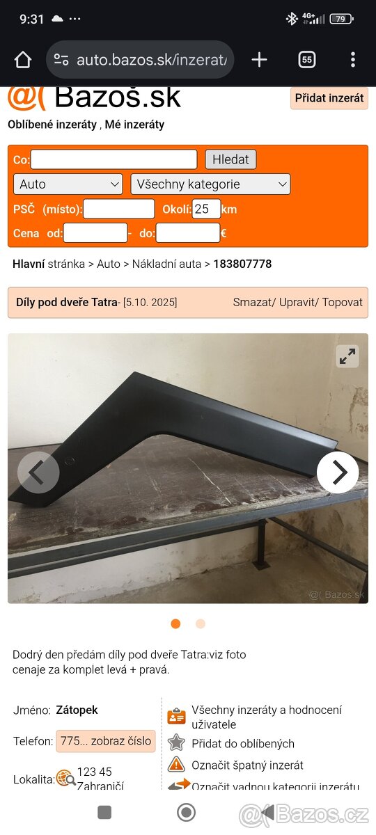 Díly pod dveře Tatra agro - 2