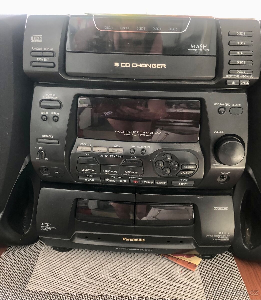 PANASONIC SA-CH74 věž 5CD,rádio,double deck - 2