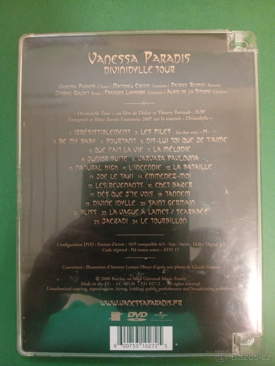 DVD Vanessa Paradis, Divinidylle Tour,prodám - 2