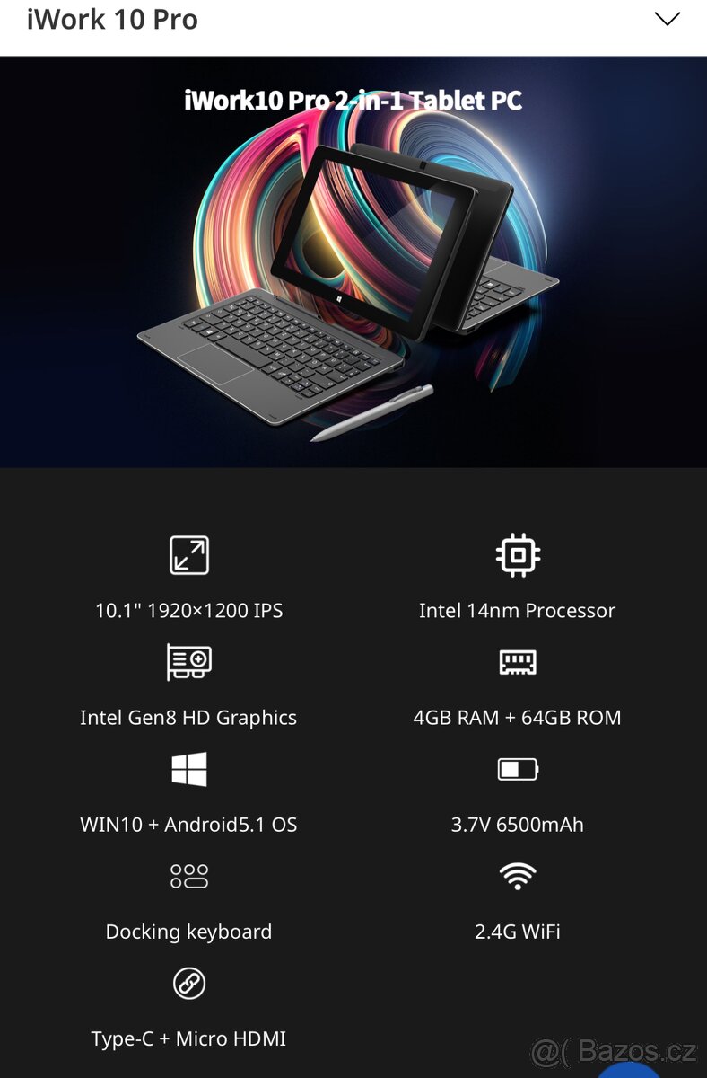 iWork 10 Pro 2 in 1 Tablet PC - 2