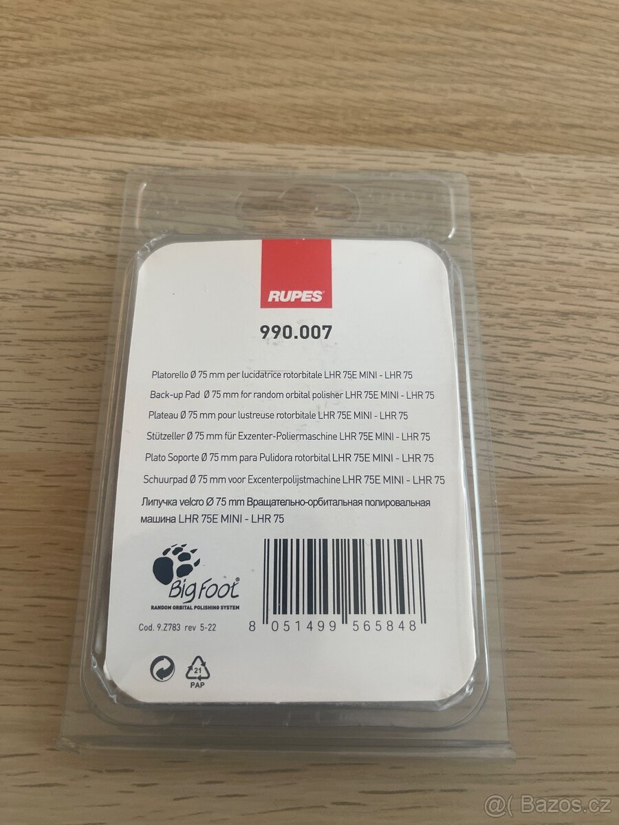 Talíř na leštičku Rupes, průměr 75 mm - nový - 2