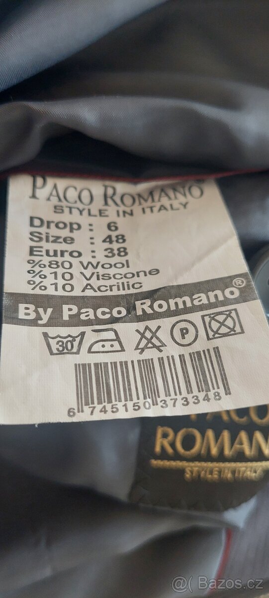 Šedo-černý pánský oblek s proužkem - 2