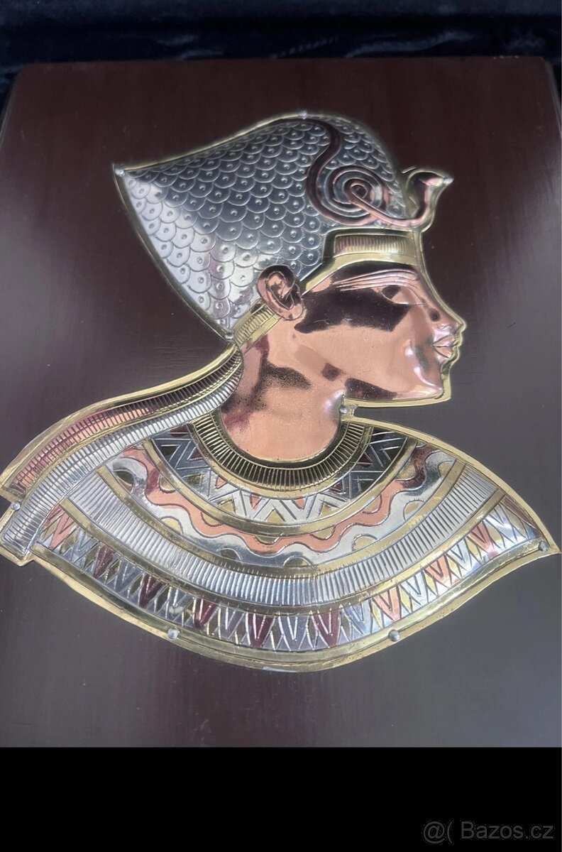 Nefertiti Egyptská královna tepaný dárek dřevěný rám - 2