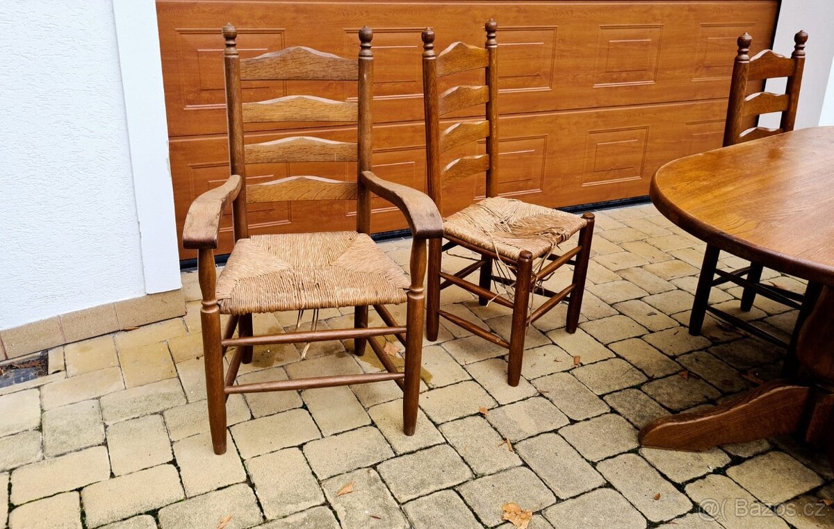 Masivní jídelní set, stůl z masivu - 2