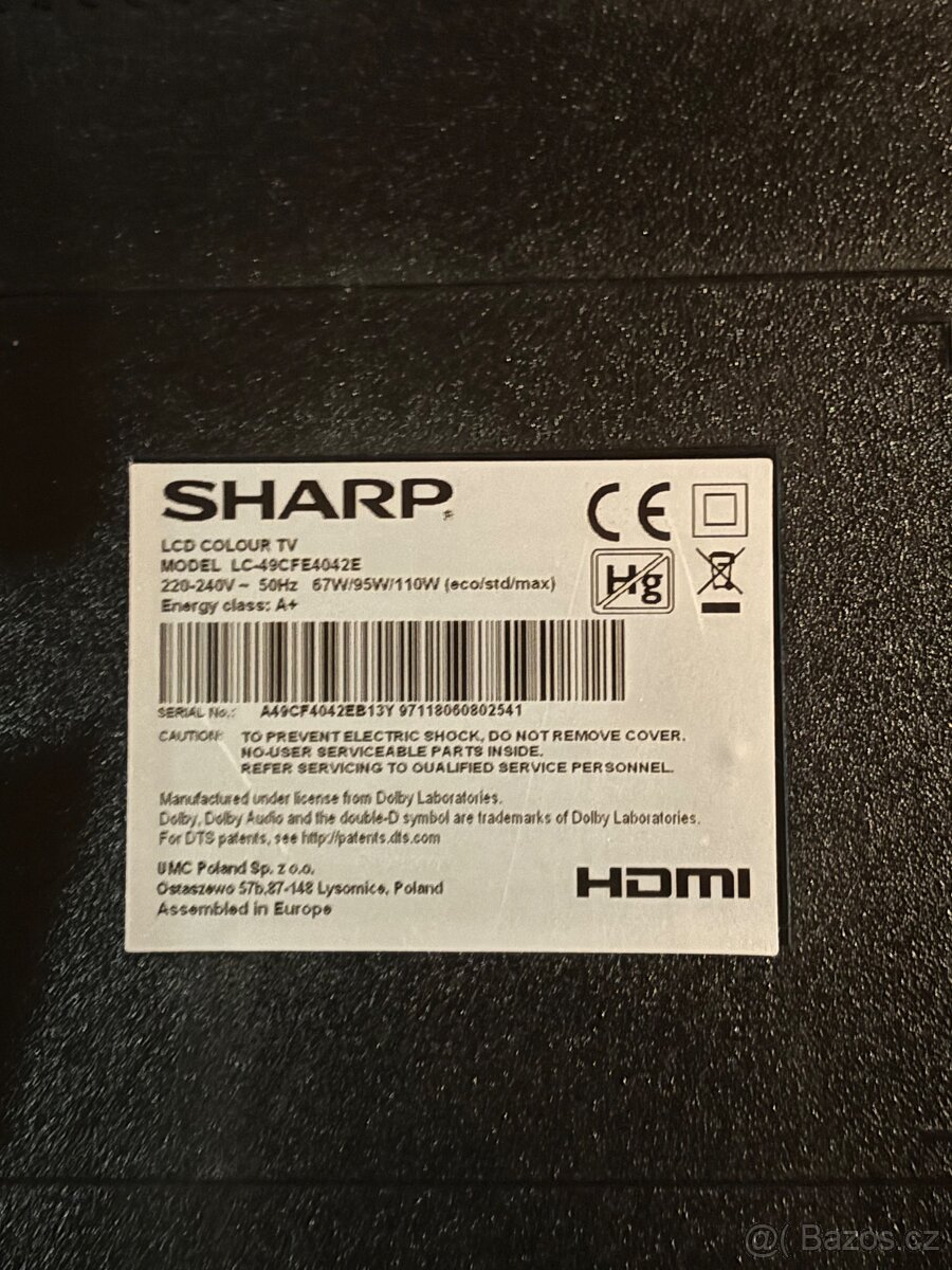 Sharp LC‑49CFE4042E - 2