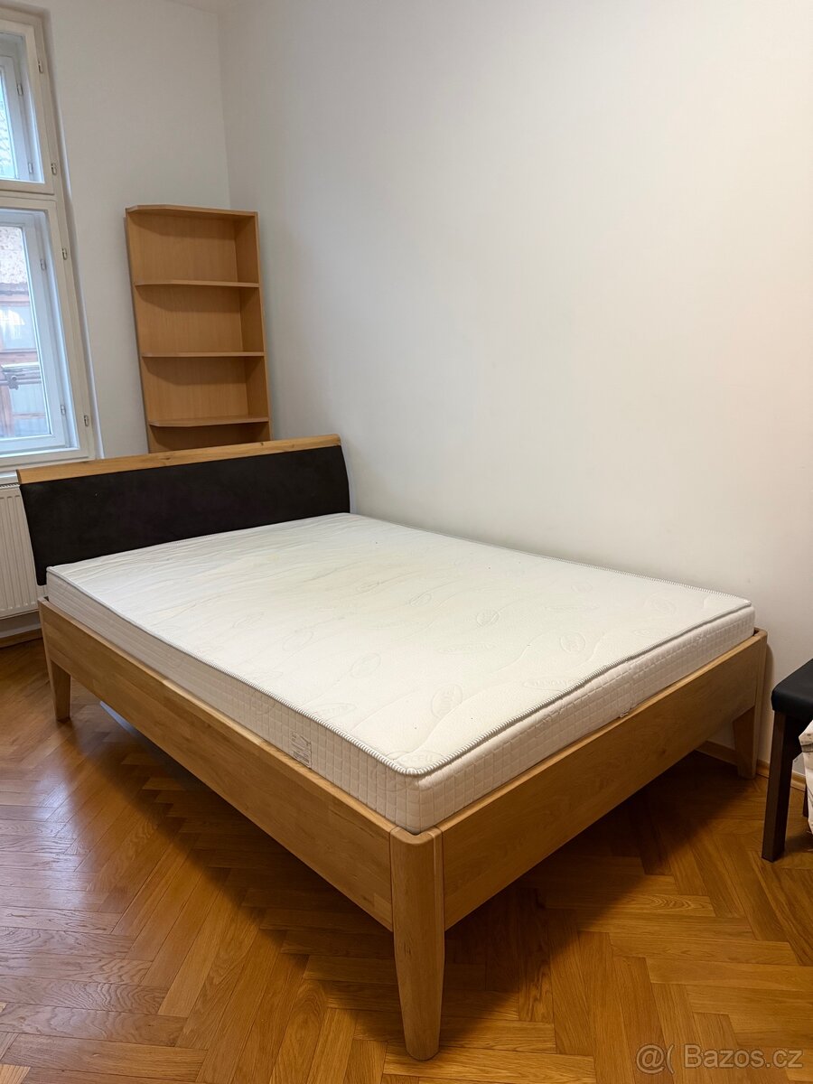 Dřevěná postel (dub), 140×200 cm - 2