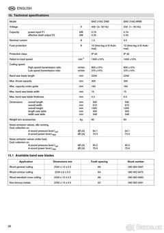 pásová pila ELEKTRA BECKUM BAS 316 G - 2