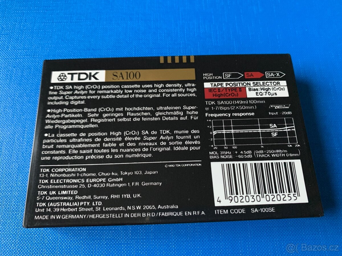 kazeta Tdk SA100 nová - 2