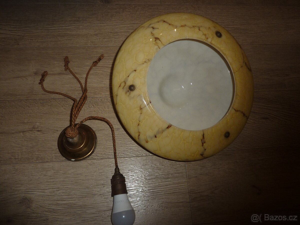 Starožitný lustr - sklo - 2