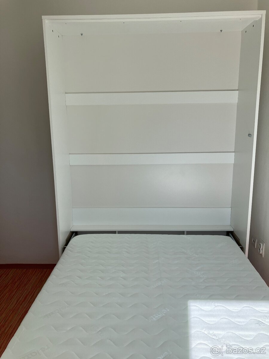 Sklápěcí postel CONCEPT PRO CP-01, bílá matná, 140x200 cm - 2