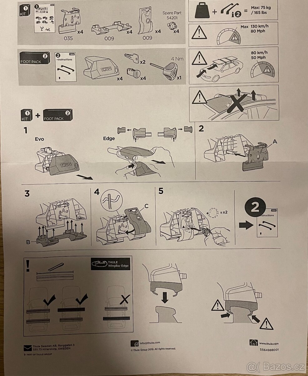 Montážní kit Thule 6028 (Volvo XC60 II 2017- / XC90 II 2015- - 2