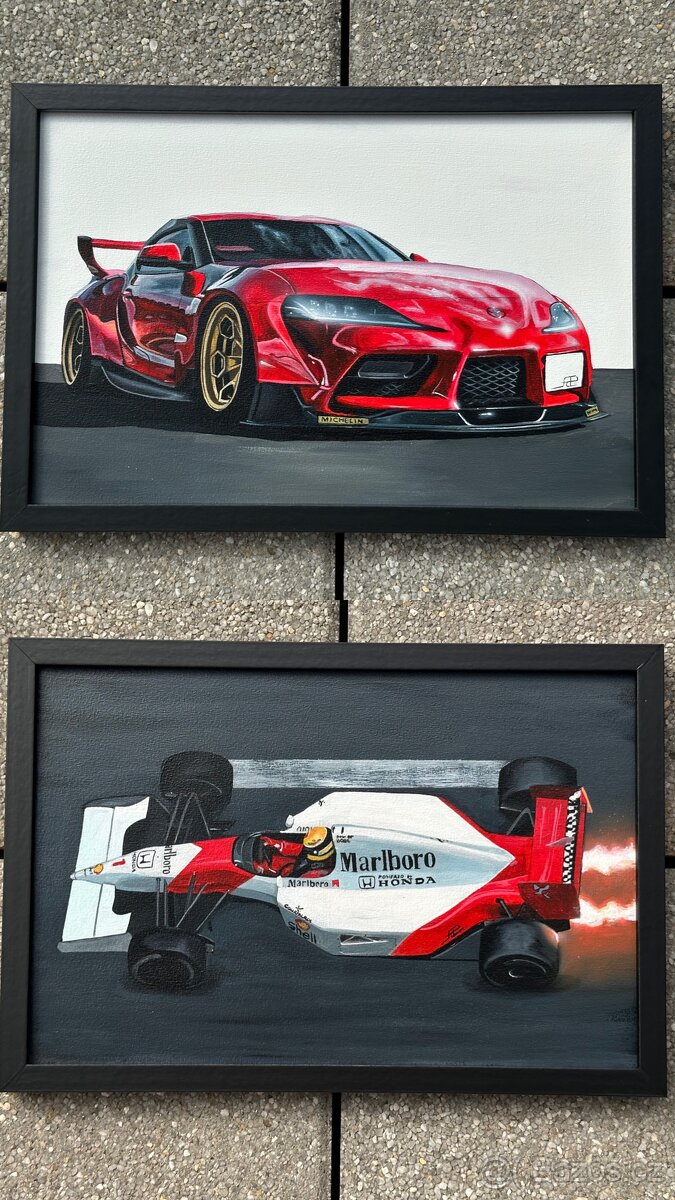 Olejové malby s automobilovou tematikou na přání - 2