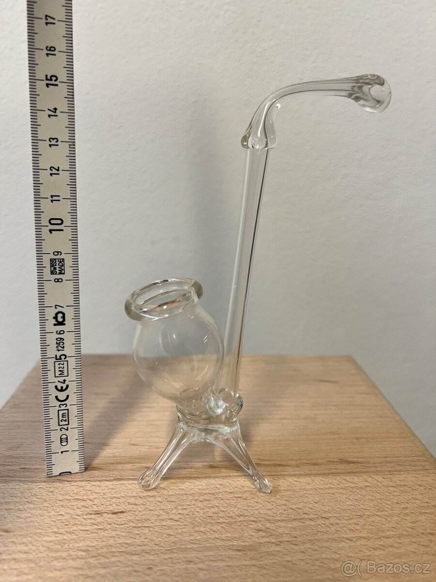 Skleněná dýmka 2 ks - broušená/čiré sklo - 2