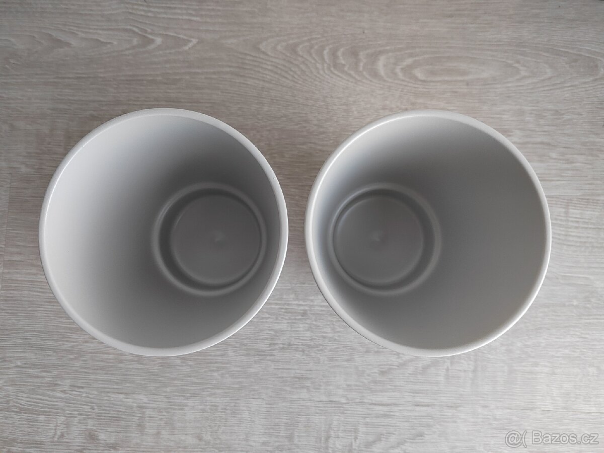 Keramicky obal / kvetinac sedy - 2ks - 2