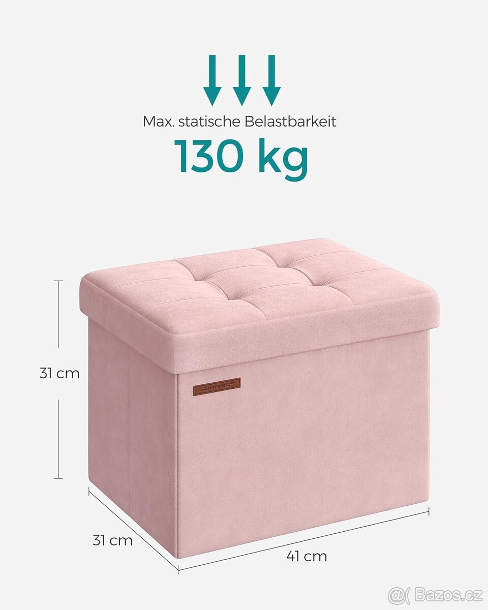 NOVÝ SAMETOVÝ TABURET S ÚLOŽNÝM PROSTOREM - 2