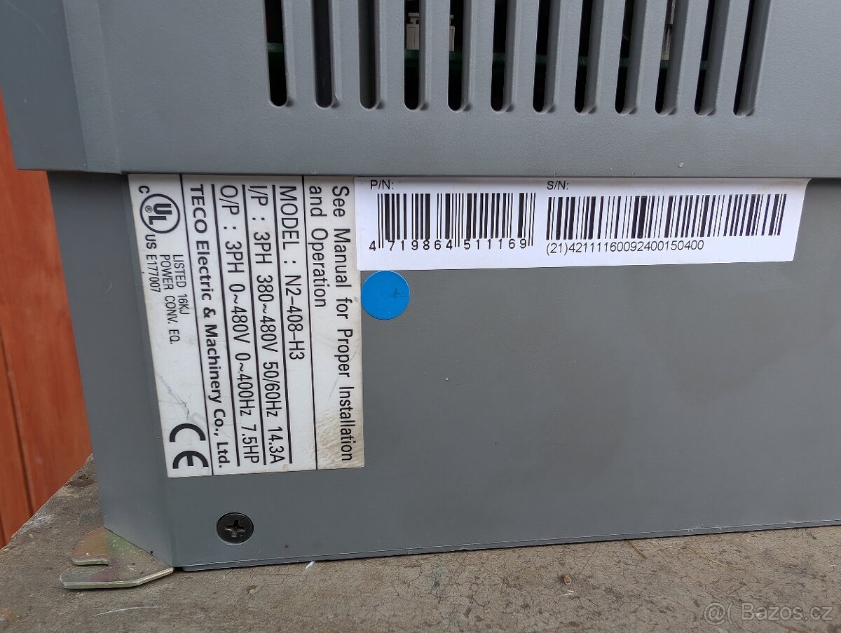 Frekvenční měnič 5,5kw - výborný stav - 2