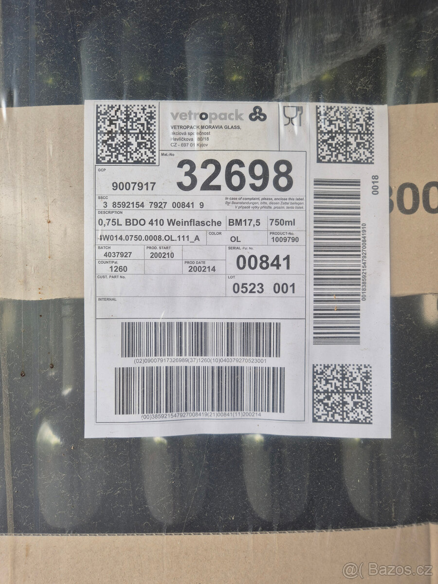 Láhev BDO 410 WEINFLASCHE 0,75 L - 2