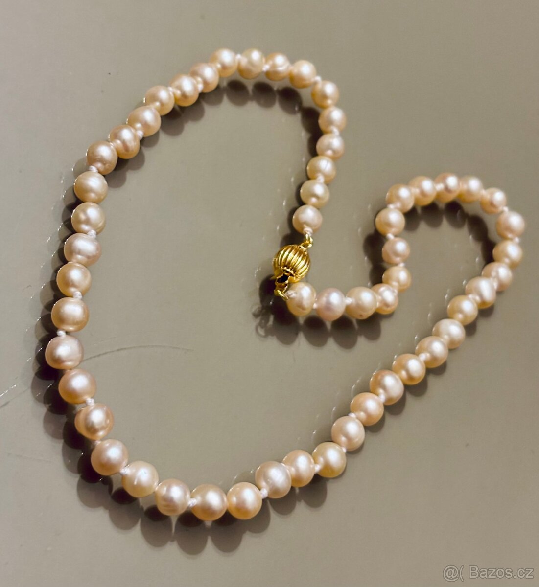 Perlový náhrdelník - pravé růžové perly 7-8 mm - 2