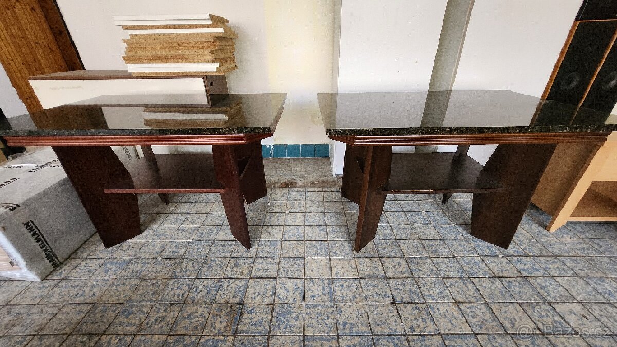 Konferenční stolek s deskou z přírodního kamene - 2